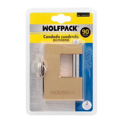 Cadeado quadrado de latão com veneziana, 70 mm de largura. Alta segurança, antirroubo para portas, contêineres, depósitos, 2 chaves.