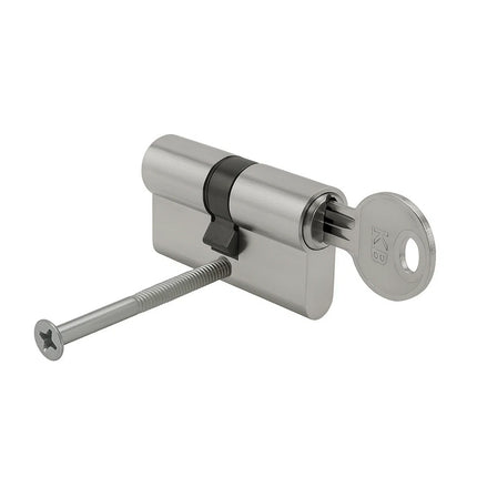 Cilindro Seguridad 30x30 mm/13,5 Leva Corta Corta Niquelado Con 5 llaves