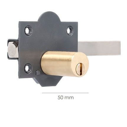 Fechadura B-6, chave de 2 lados, 165 mm, cilindro redondo de 50 mm