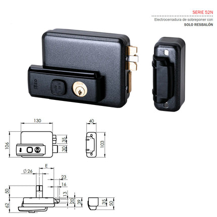 Cerradura Iseo Serie 52N Reversible
