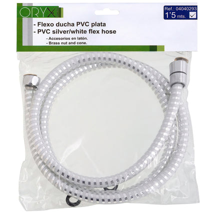 White/Silver PVC Shower Hose 1.50 meters
