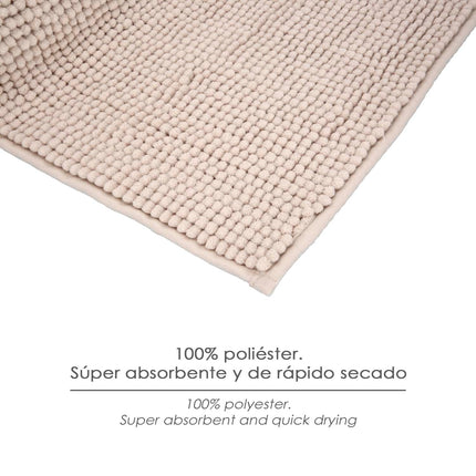 Polyester Chenille Bath Mat 50x80 cm. Brown.