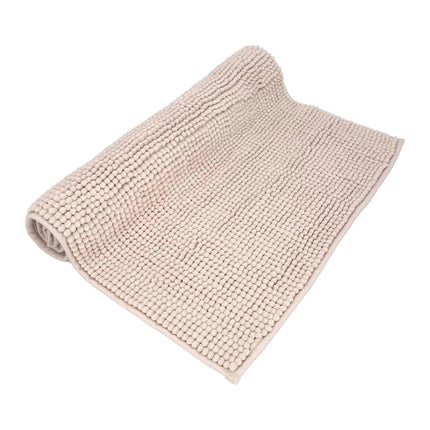Polyester Chenille Bath Mat 50x80 cm. Brown.