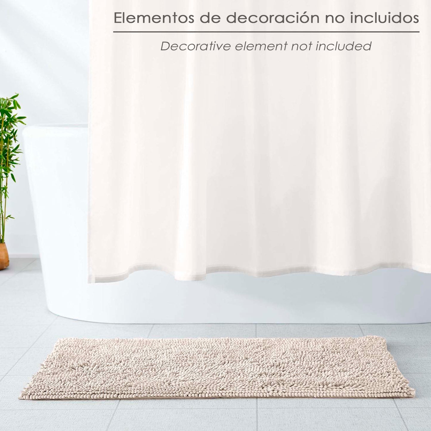 Alfombra Baño Poliéster Chenilla 50x80 cm. Marrón.