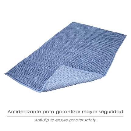 Polyester Chenille Bath Mat 50x80 cm. Blue.