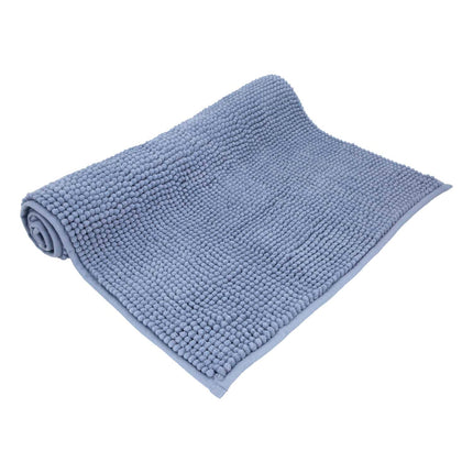 Polyester Chenille Bath Mat 50x80 cm. Blue.