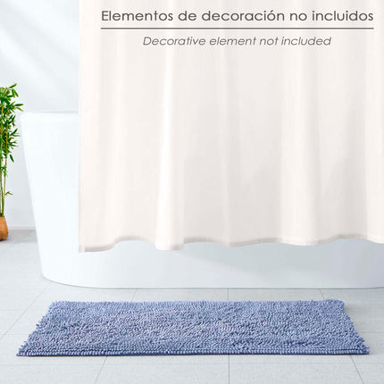 Polyester Chenille Bath Mat 50x80 cm. Blue.