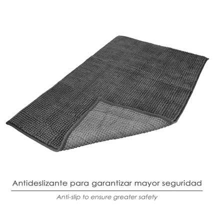 Polyester Chenille Bath Mat 50x80 cm. Grey.