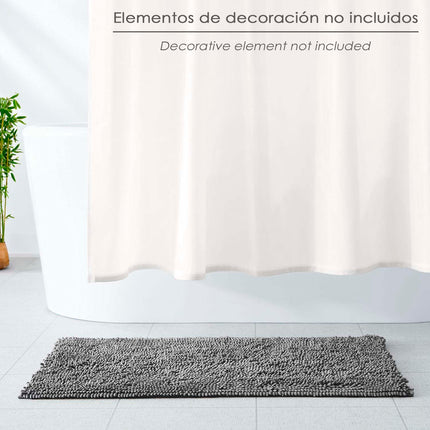 Polyester Chenille Bath Mat 50x80 cm. Grey.