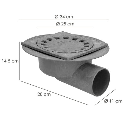 Caldereta Sifonica Pvc Horizontal 250x250/110mm