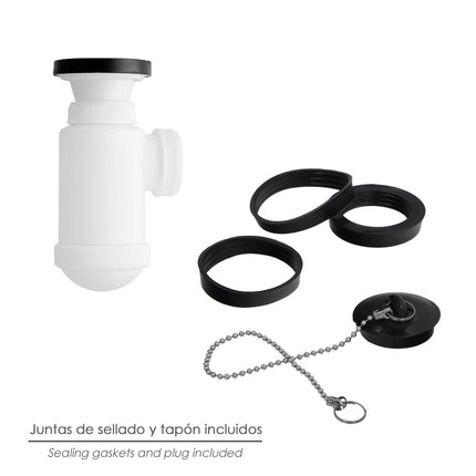 Sifon Botella Extensible 1 1/2 Con Válvula y Tapón