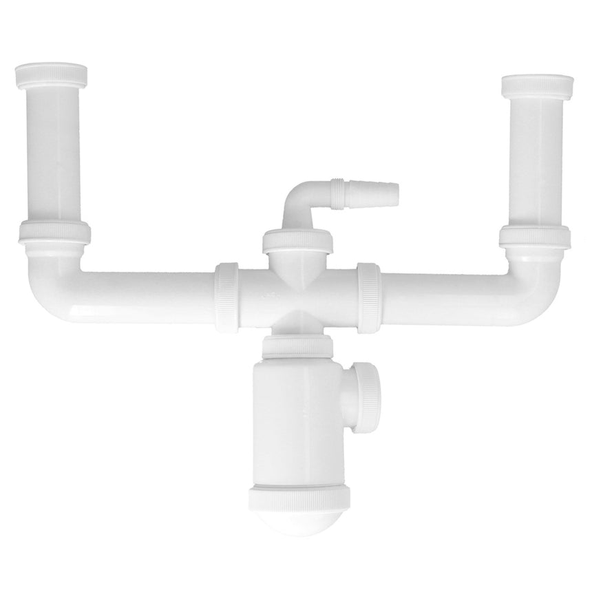Sifão duplo extensível com saída para garrafa de 1 1/2" Ø 40 mm.