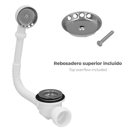 Bathtub Siphon With Overflow Adjustable Outlet 1 1/2