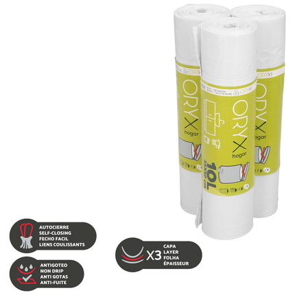 Bolsa Basura Cierre Facil 10 Litros Rollo 20 Bolsas