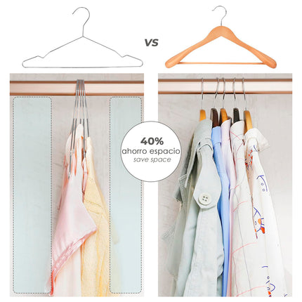 Percha Fina Acero Inoxidable 420 mm. (Pack 10p)