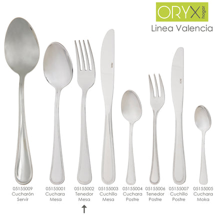 Garfo de Mesa Valencia 198 mm. Caixa com 12 unidades.