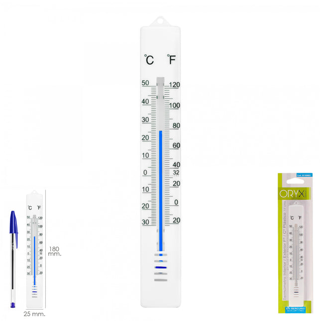 Wall/Garden Thermometer, Indoor/Outdoor Plastic 17 cm.