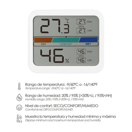Digital Thermometer Hygrometer Indoor and Outdoor Minimum/Maximum with Humidity Indicator