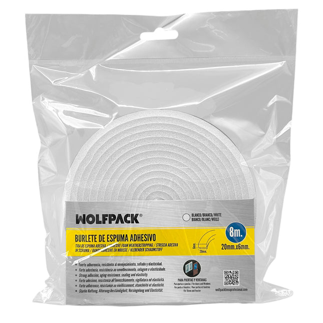 Burlete Espuma 8 m. x 6 mm. x 20 mm.