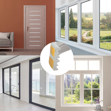 White Rubber Weatherstrip Roll 6 Meters x 9 mm. Window and Door Sealant. Noise Insulation. For Thresholds from 1 to 3.5 mm.