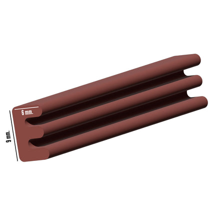 Burlete Elástico "E" 6 m. x 9 mm. Marrón