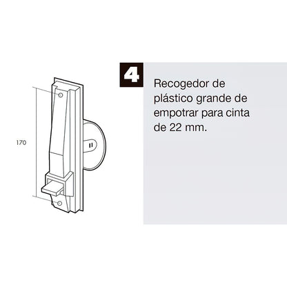 Recogedor Persiana Plastico Grande Cinta 22 mm.