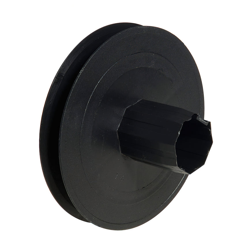 Disco cego de plástico com espigão metálico 136x40 mm. Fita de 14 mm.
