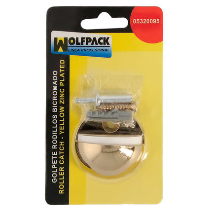Wolfpack Door Stopper Screw-On Brass Plated Stainless Steel