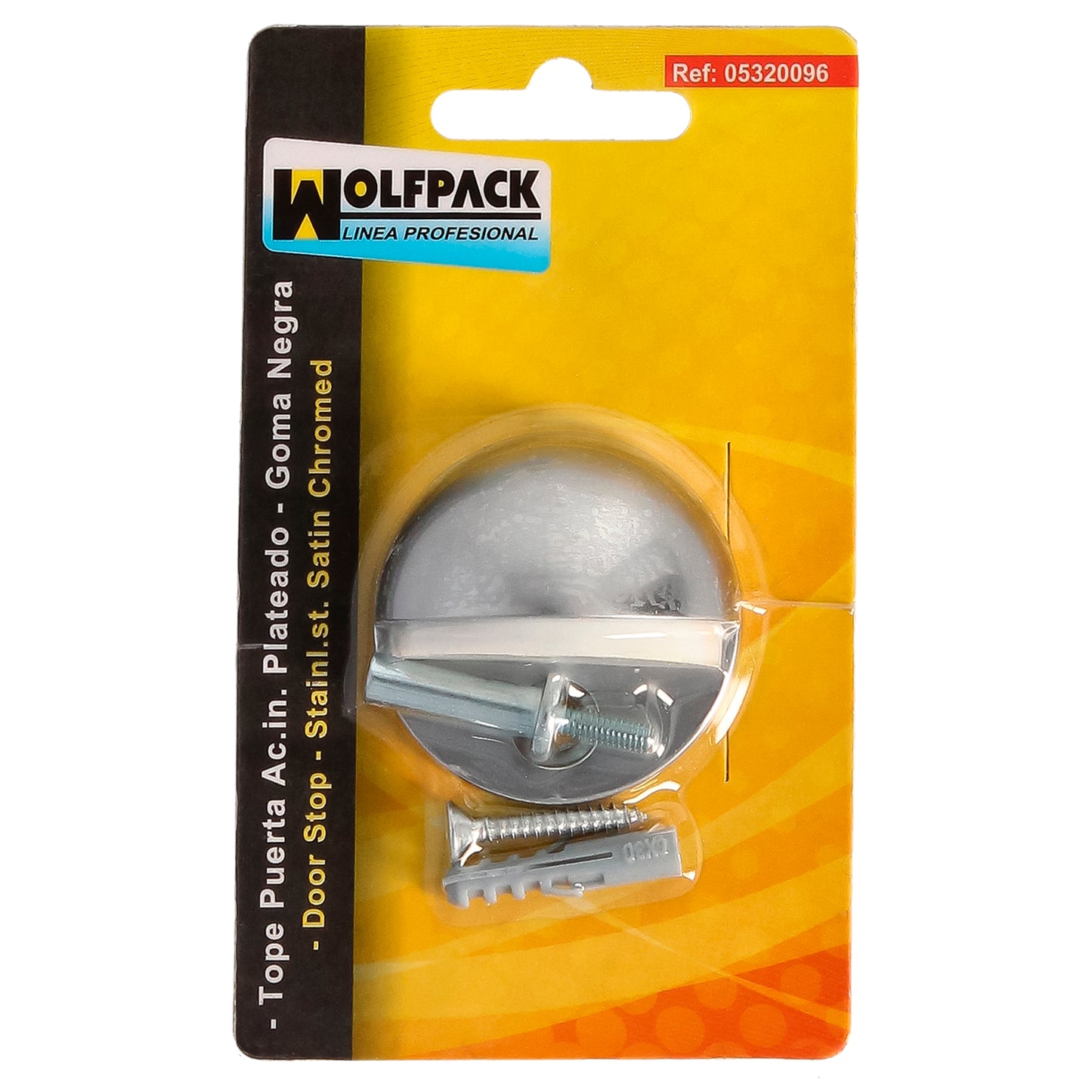 Wolfpack Door Stopper Screw-On Stainless Steel Matt Silver