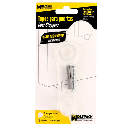 Adhesive Door Stop with Transparent Retainer