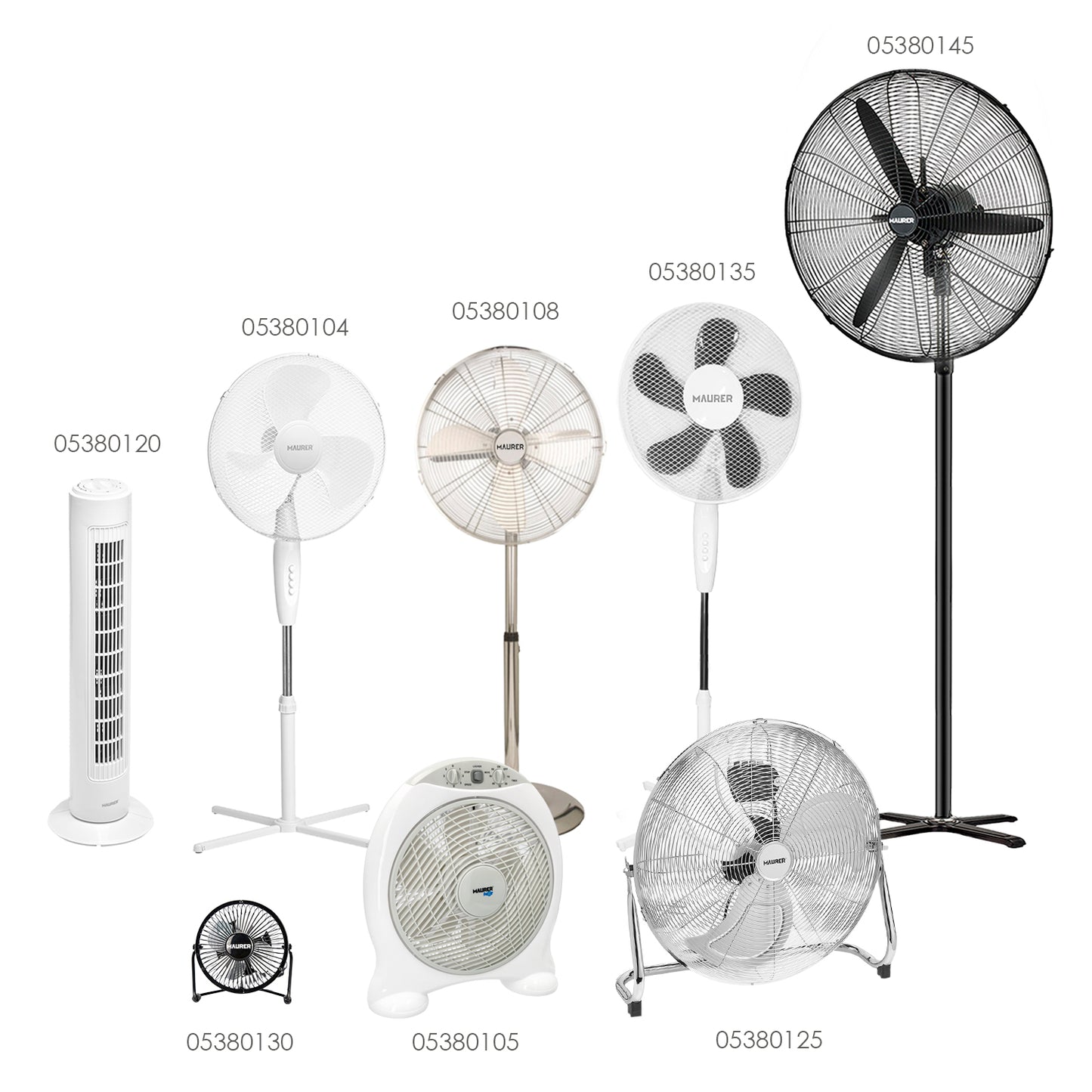 Maurer Standing Fan 125 cm High Chrome