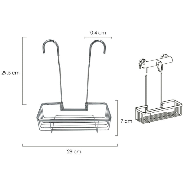 Cestillo Inox Para Colgar 1 Altura. 280 x 105 x 335 mm.
