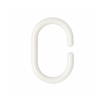 Anillas Para Cortinas de Ducha Oval. Anilla Baño Oval 18 mm. Blanca (Bolsa 100 Unidades)