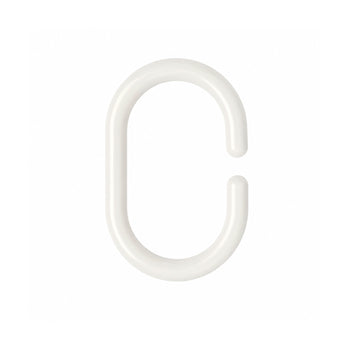 Anillas Para Cortinas de Ducha Oval. Anilla Baño Oval 18 mm. Blanca (Bolsa 100 Unidades)