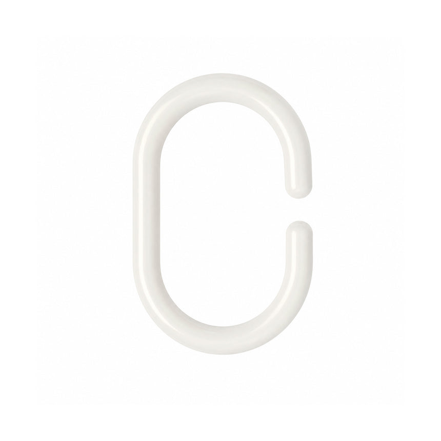 Anillas Para Cortinas de Ducha Oval. Anilla Baño Oval 18 mm. Blanca (Bolsa 100 Unidades)