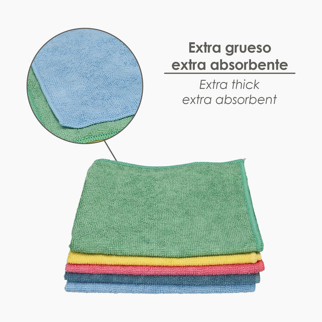 Paño Microfibra 35 x 40 cm / 300 Gramos (Pack 5 Piezas)