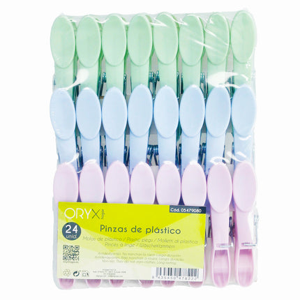 Pinzas Tender Ropa Plastico (Pak 24 Pz)
