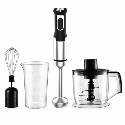 Batidora De Mano 1200 W. Con Varillas, Picadora y Vaso Medidor