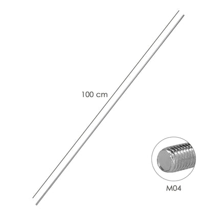 Varilla Roscada Zincada Rosca M04 Longitud 1 Metro