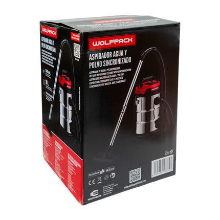 Aspirador Inoxidable 30 Litros / 1400 Watt. Interruptor Sincronizado.