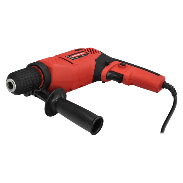 Taladro Percutor 550 Watt 13 mm. Con Variador de Velocidad. Incluye Empuñadura y Guia Metalica.