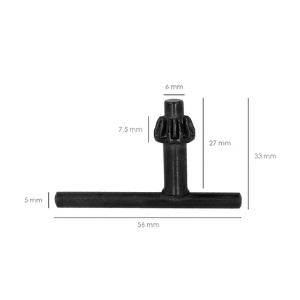Chave de mandril de furadeira Ø 10 mm. Chave de reposição para furadeira universal, chave de mandril