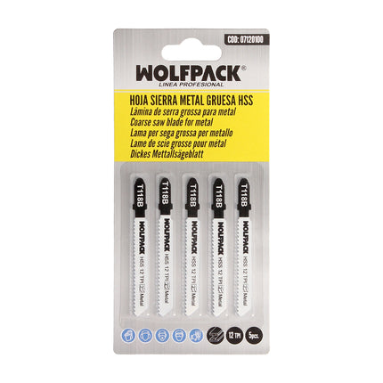 Lâmina de serra tico-tico HSS de 5 peças com 21 TPI para metal grosso