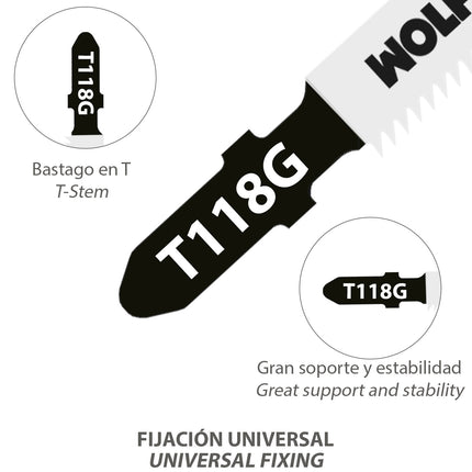 Lâmina de serra tico-tico de metal extrafina, 5 peças HSS 32 TPI