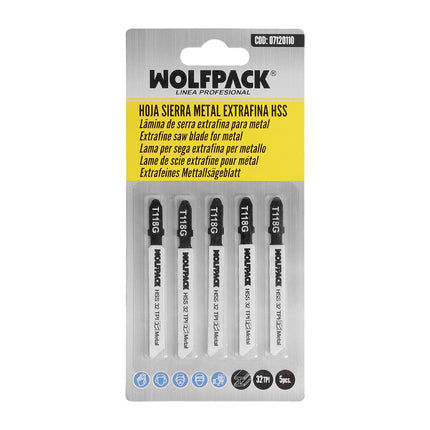 Lâmina de serra tico-tico de metal extrafina, 5 peças HSS 32 TPI