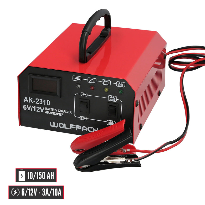 Cargabaterias Con Mantenedor de Carga 6/12V 10-150 Ah Automatico