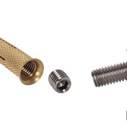 Kit de anclaje de cobertor de piscinas | Compuesto de taco, tornillo y espárrago | Fabricado en latón y acero inoxidable