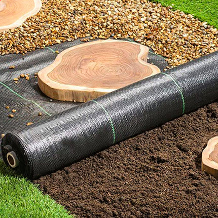 Tela anti-ervas daninhas (rolo de 1,55 x 100 metros) Tela anti-ervas daninhas, Tela geotêxtil para jardim, Tecido anti-ervas daninhas para jardim