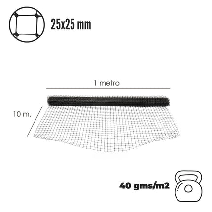 Malla Protectora Avicola BOP 25 x 25 mm. 40gms/m2. 1 m. x 10 m.