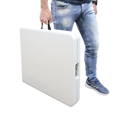 Mesa Plegable Rectangular HDPE 122x61x74 cm. Color Blanco